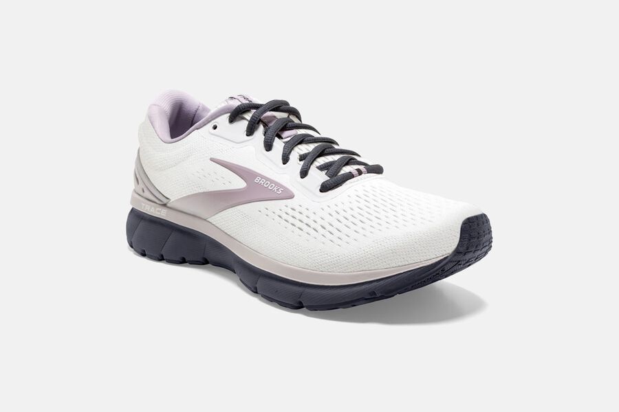 Brooks Trace Road Running Shoes - Womens - White/Pink - IL5724389